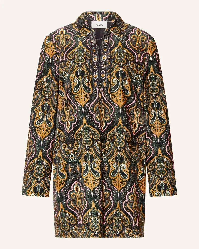 ba&sh Hemdblusenkleid SUGA aus Samt Orange