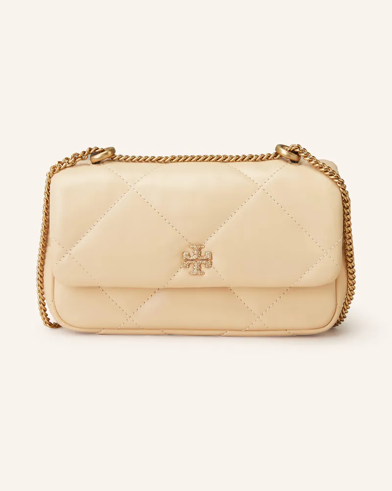 Tory Burch Umhängetasche KIRA mit Schmucksteinen Creme