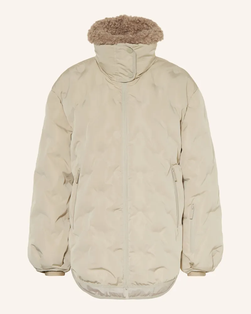 10Days Steppjacke Mit Abnehmbarem Kunstfell grau Beige
