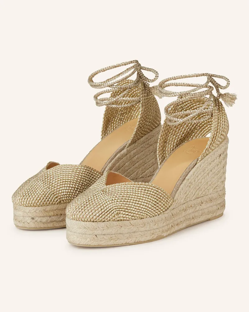 Castañer Wedges CORA mit Glitzergarn Gold