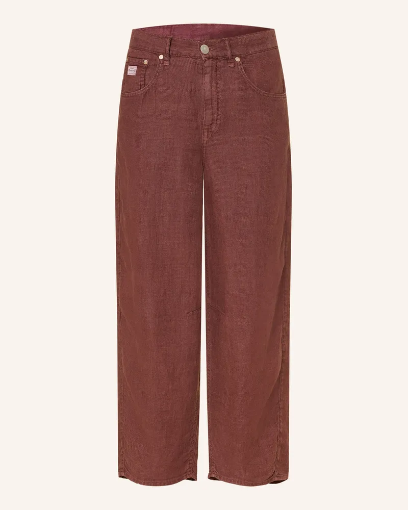 Herrlicher 7/8-Hose Barrow Mit Leinen rot Dunkelrot