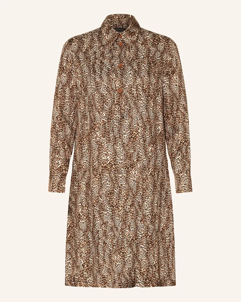 Elena Mirò Hemdblusenkleid aus Satin Braun