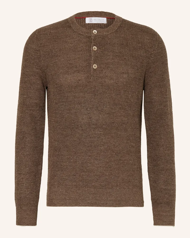 Brunello Cucinelli Leinenpullover Braun