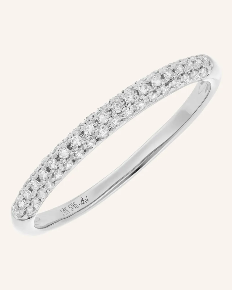 Leaf Ring Dazzle Mit Diamanten silber Weissgold