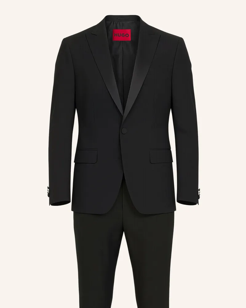 HUGO BOSS Business Anzug HENRY-GETLIN254EV1X Slim Fit Schwarz