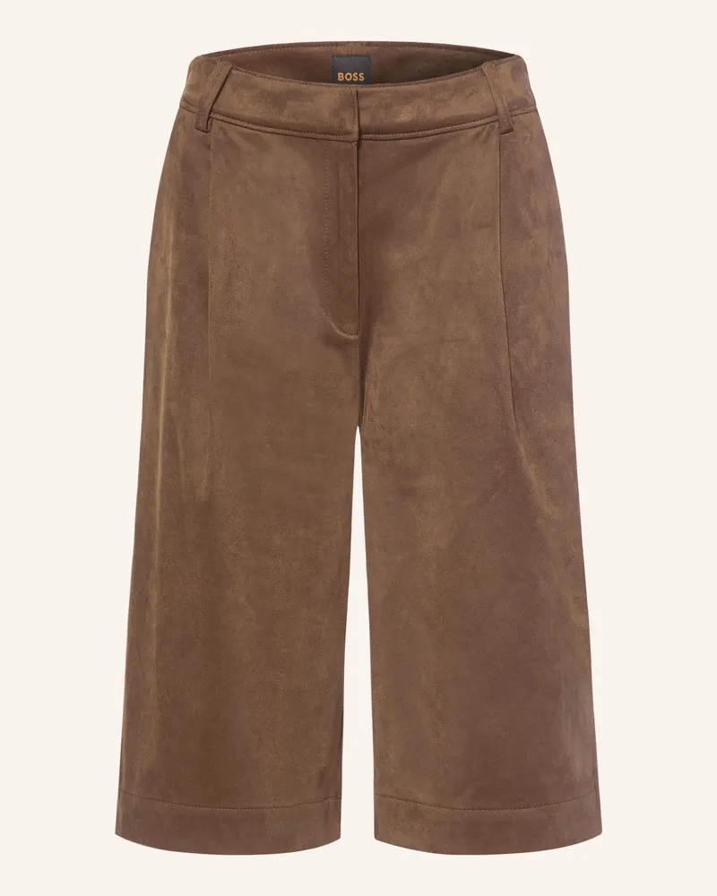HUGO BOSS Bermudas Talarina In Lederoptik braun Braun
