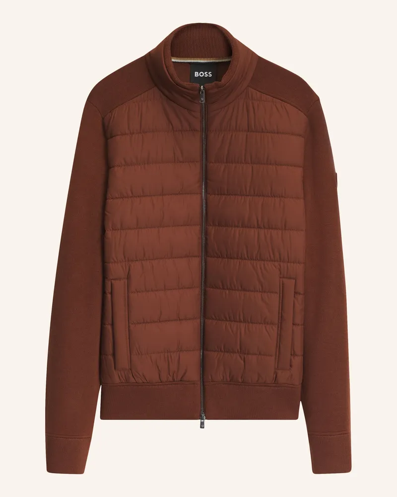 HUGO BOSS Strickjacke H-Facente_In Regular Fit braun Braun
