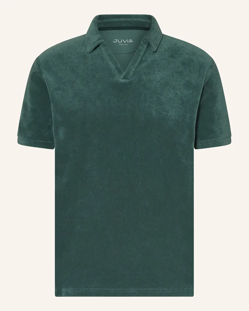 Juvia Frottee-Poloshirt Petrol