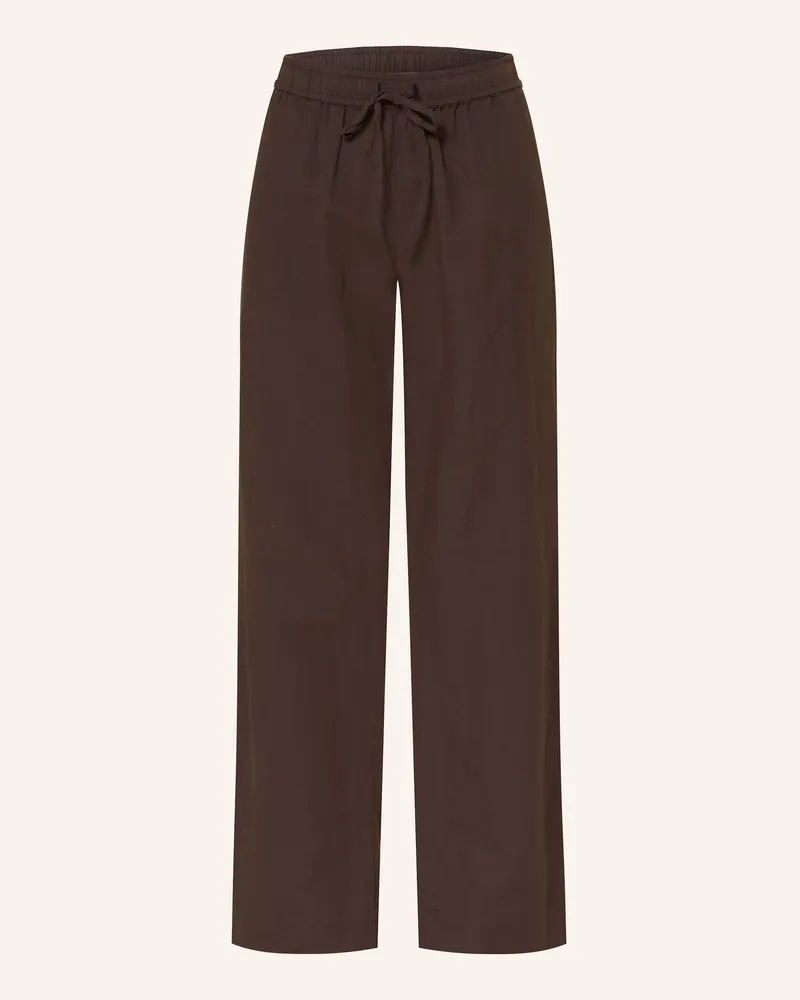 Neo Noir Marlenehose Sonar Mit Leinen braun Dunkelbraun