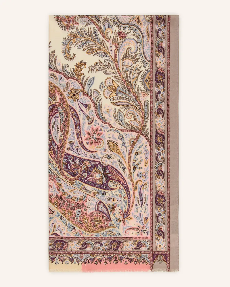 Etro Schal Mit Cashmere Und Seide rosa Beige