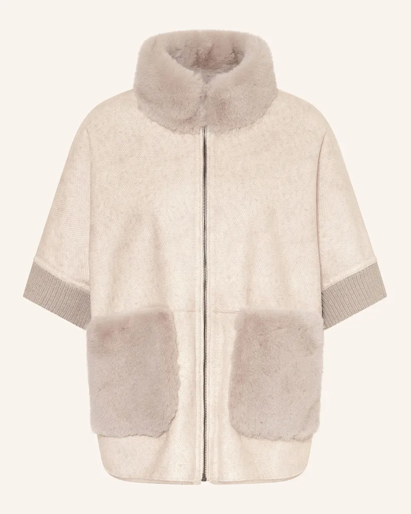 Milestone Weste MSAUDREY zum Wenden mit Kunstpelz Creme