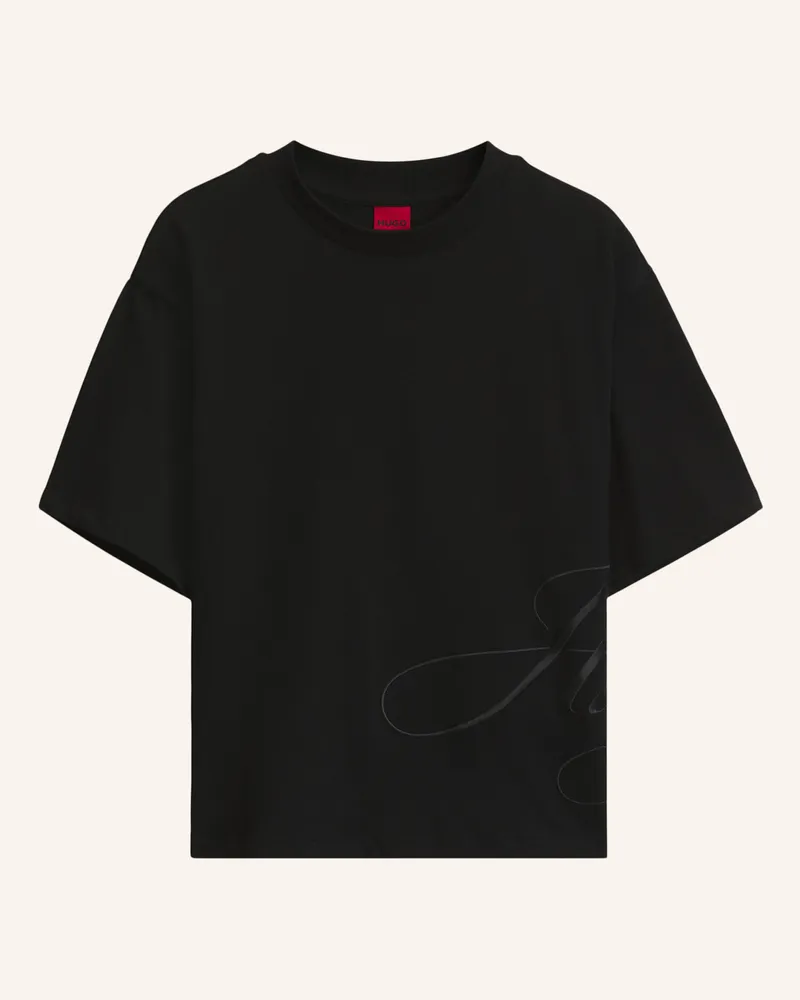 HUGO BOSS T-Shirts Duslant Relaxed Fit schwarz Schwarz