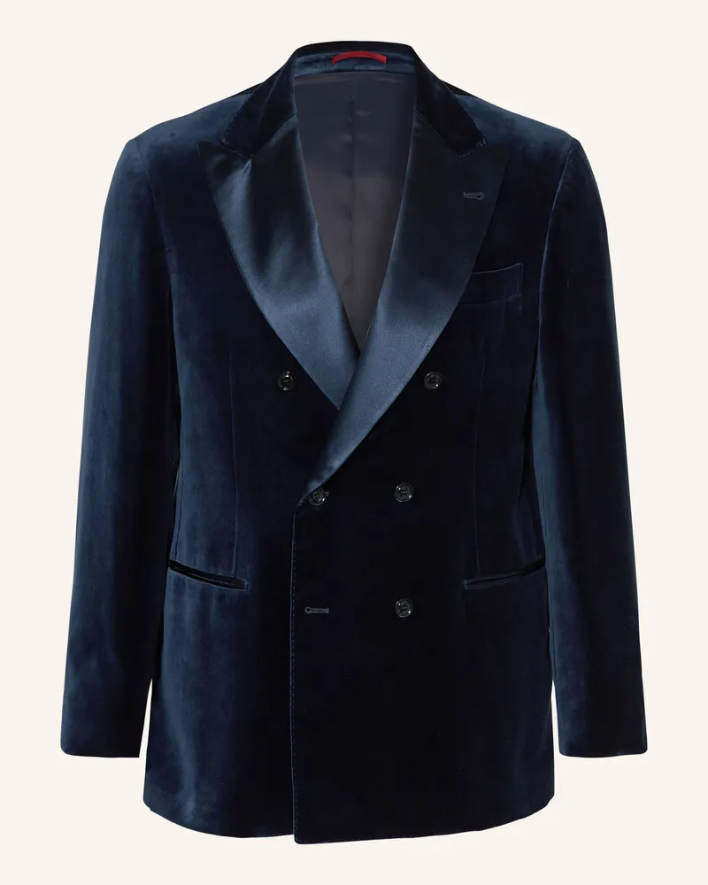 Brunello Cucinelli Smoking-Sakko Regular Fit Aus Samt Mit Seide blau Cup32