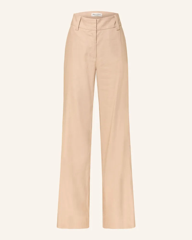 Marc O'Polo Hose Mit Leinen beige Camel