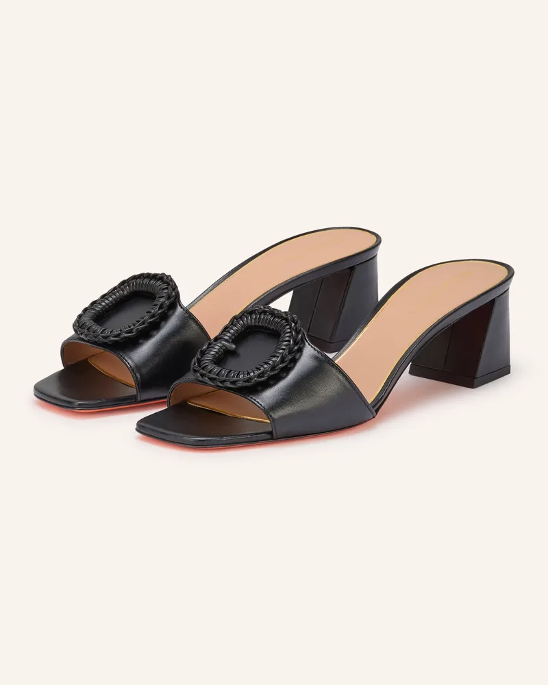 Santoni Mules Corolle schwarz Schwarz