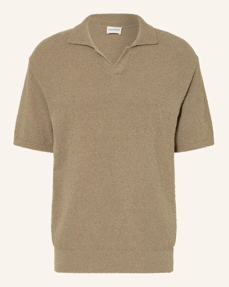 Closed Strick-Poloshirt beige Khaki