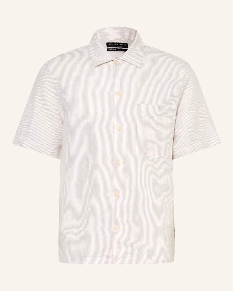 Marc O'Polo Hemd Casual Fit Mit Leinen beige Beige