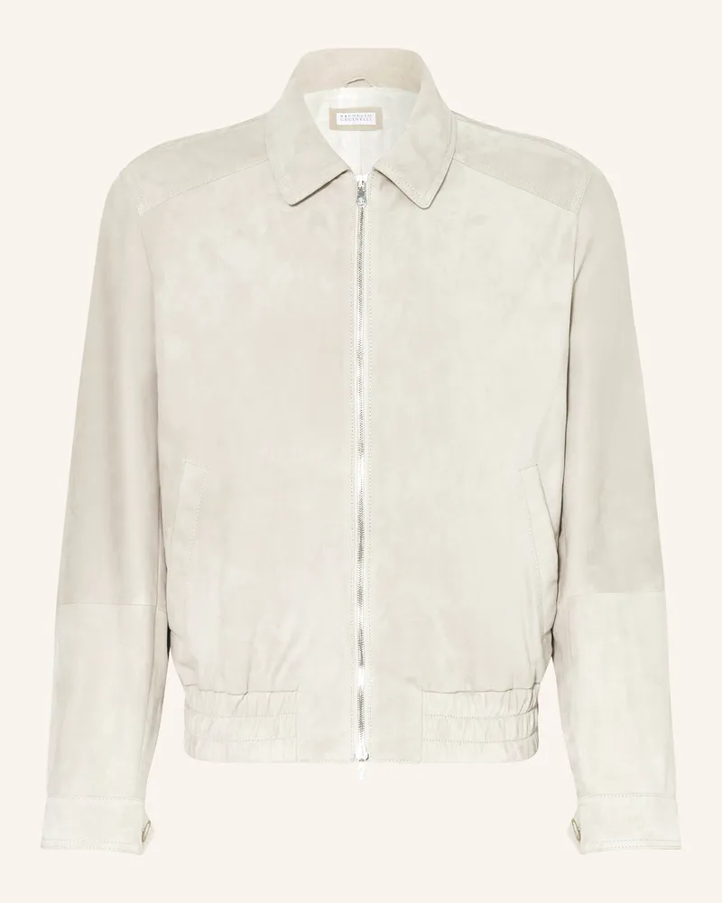 Brunello Cucinelli Lederjacke Hellbraun