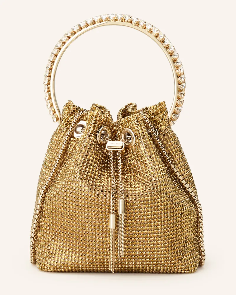 Jimmy Choo Beuteltasche BON BON mit Schmucksteinen Gold