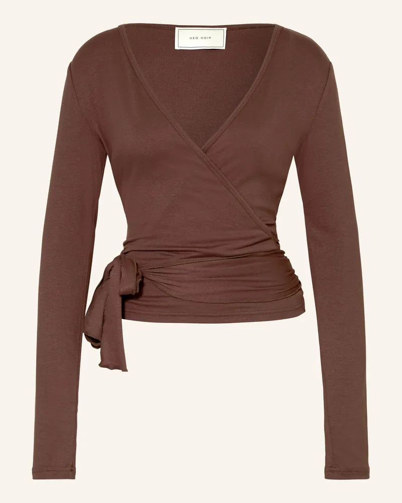 Neo Noir Wickelbluse Nia braun Dunkelbraun