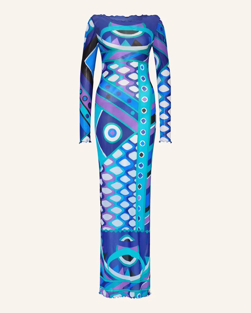Emilio Pucci Mesh-Kleid blau Türkis