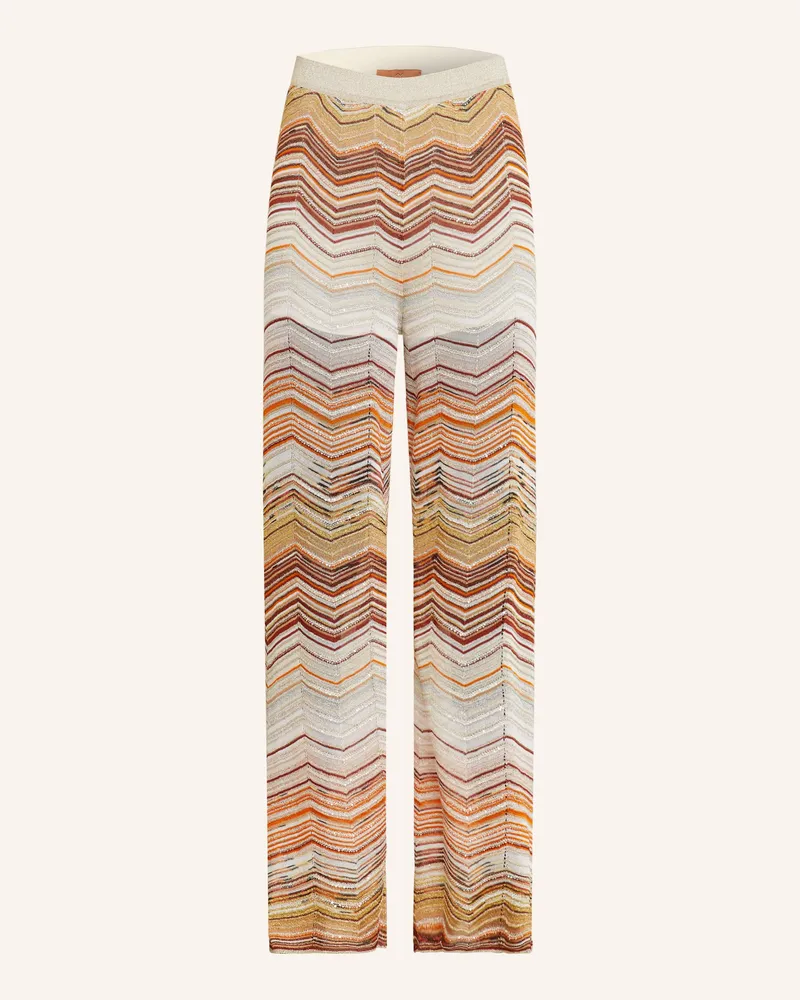 Missoni Strickhose mit Glitzergarn und Pailletten Orange