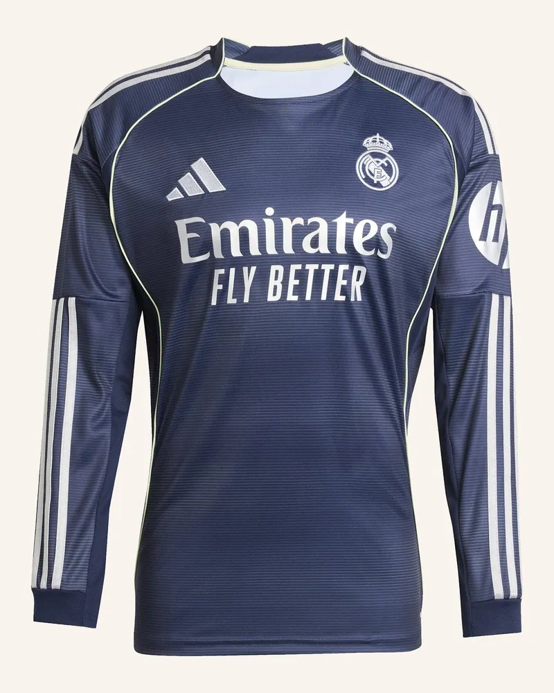adidas REAL MADRID 25/26 LONG SLEEVE AUSWÄRTSTRIKOT Blau