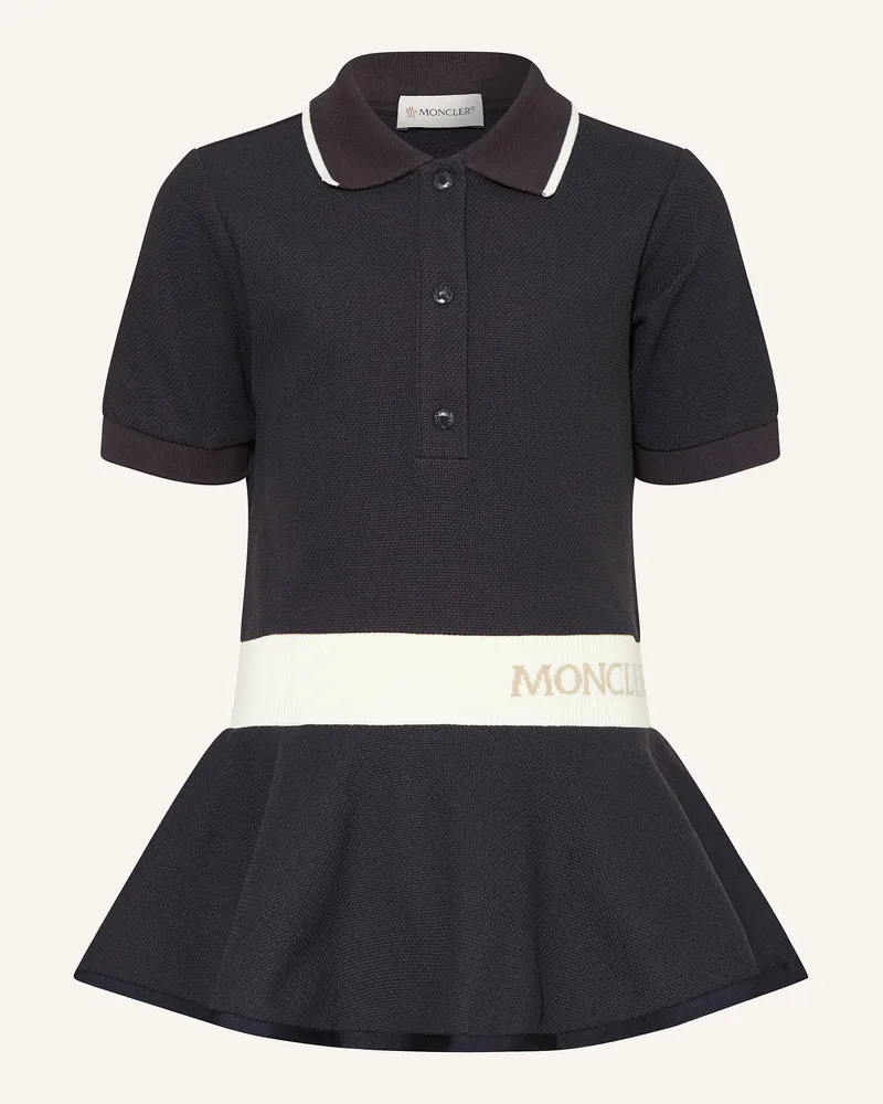 Moncler Piqué-Kleid Dunkelblau