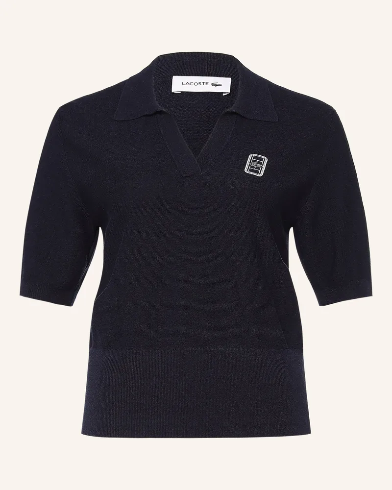 Lacoste Strick-Poloshirt blau Dunkelblau