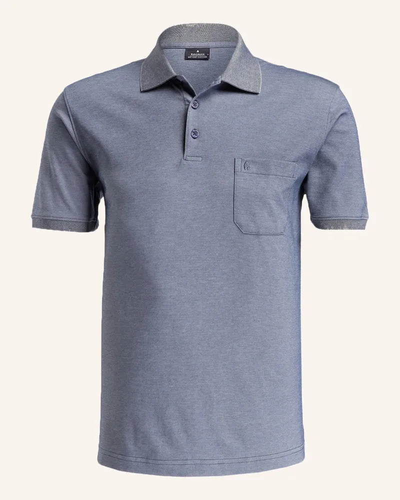Ragman Piqué-Poloshirt Graublau