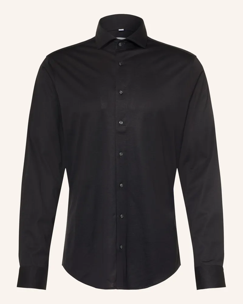 Seidensticker Jerseyhemd Shaped Fit schwarz Schwarz