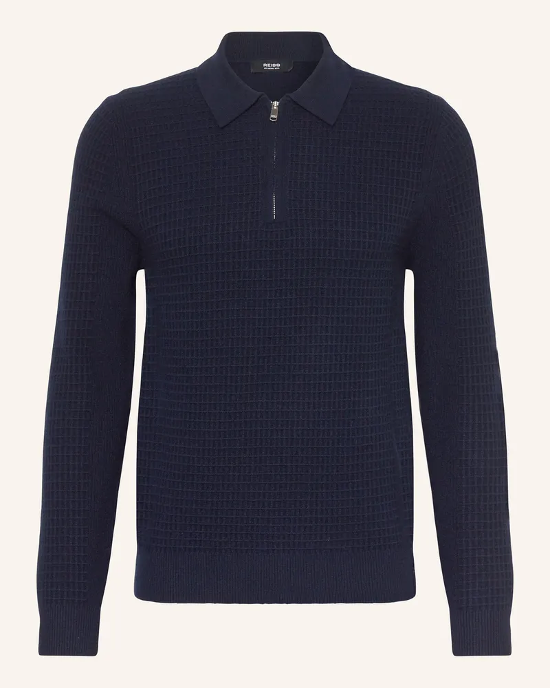 Reiss Strick-Poloshirt HAMILTON Dunkelblau