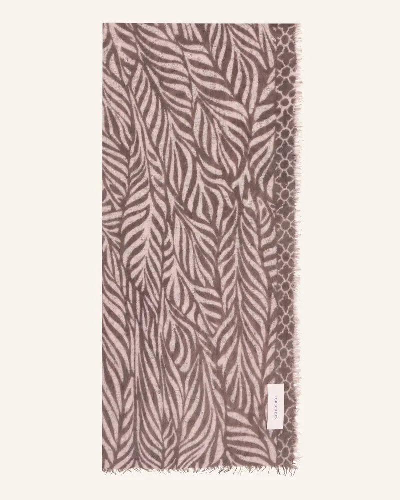 Puschoen Cashmere-Schal LEAFGARDEN Dunkelbraun
