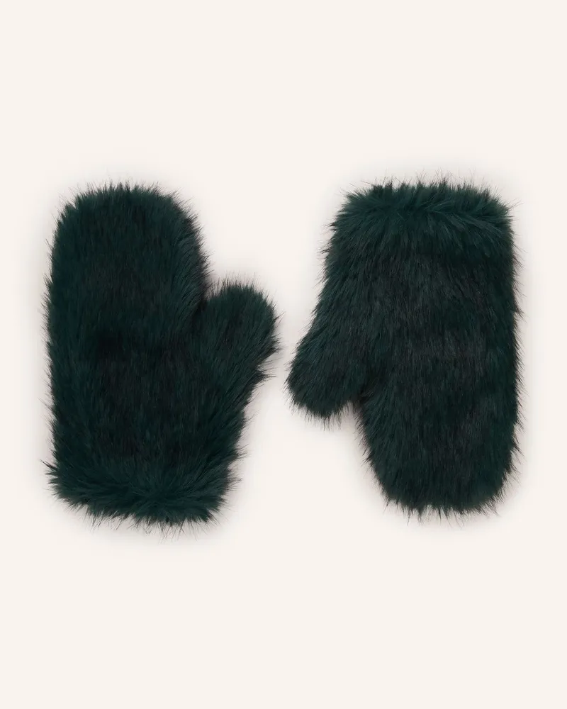 Marc Cain Handschuhe aus Kunstpelz Dunkelgrün