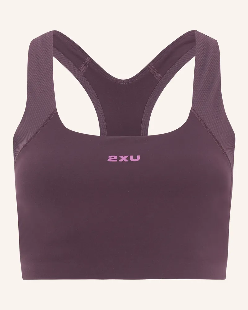 2XU Sport-BH ROBBED LONGLINE LOW IMPACT BRA Dunkelrot