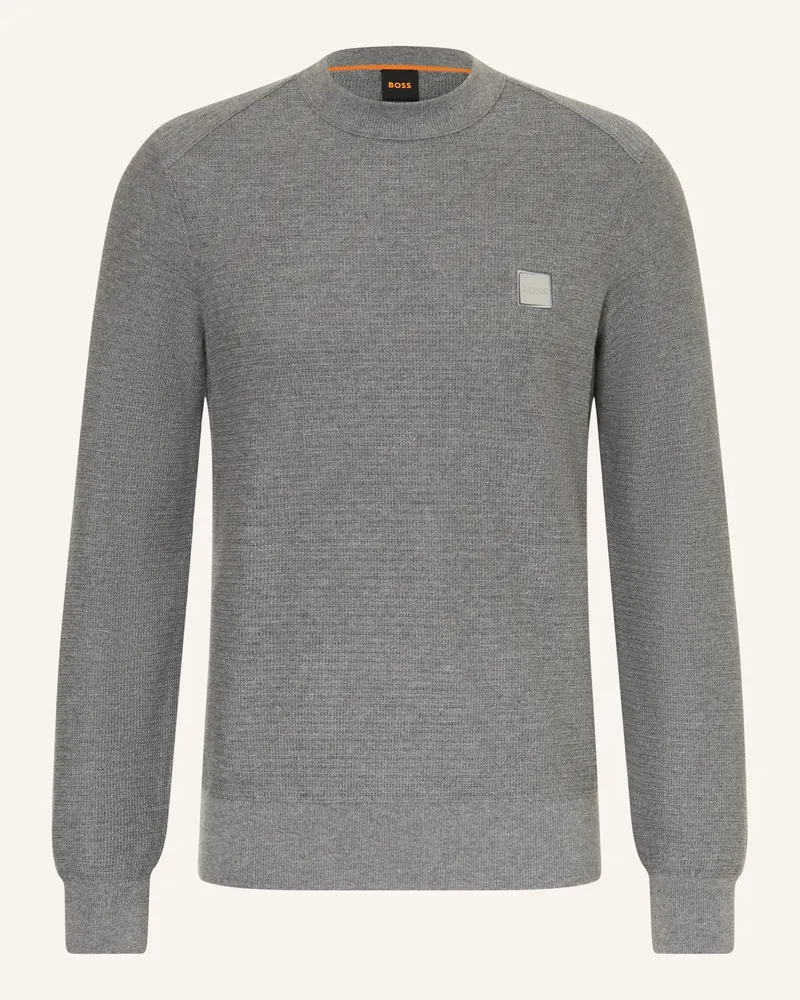 HUGO BOSS Pullover ANION Dunkelgrau