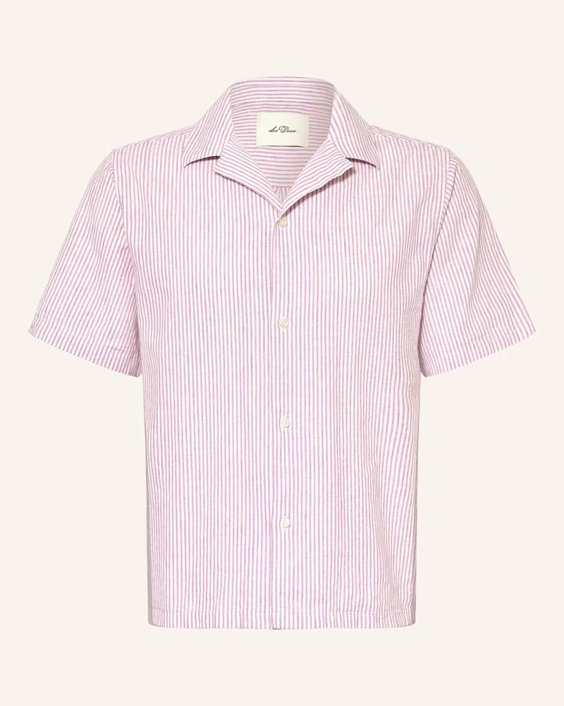 LES DEUX Resorthemd Lukas Regular Fit Mit Leinen pink Helllila