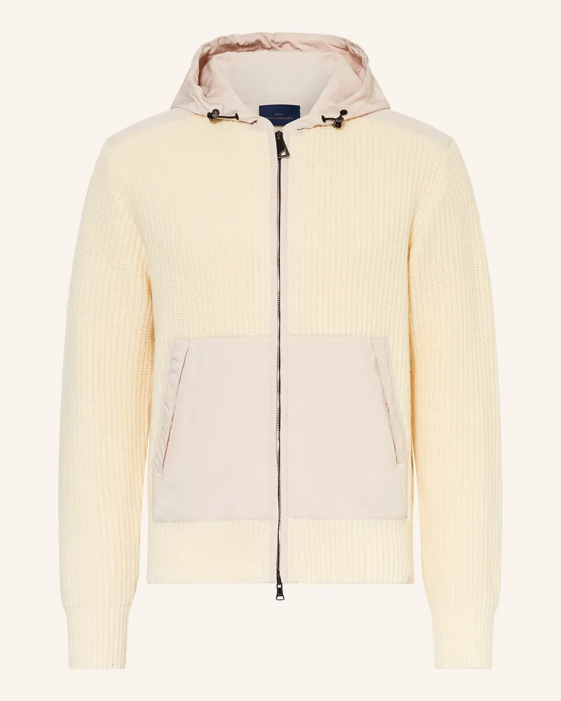Paul & Shark Strickjacke im Materialmix Ecru