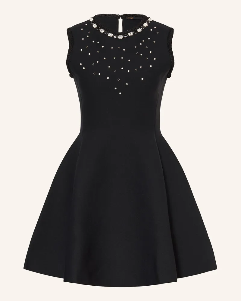 Maje Strickkleid mit Schmucksteinen Schwarz