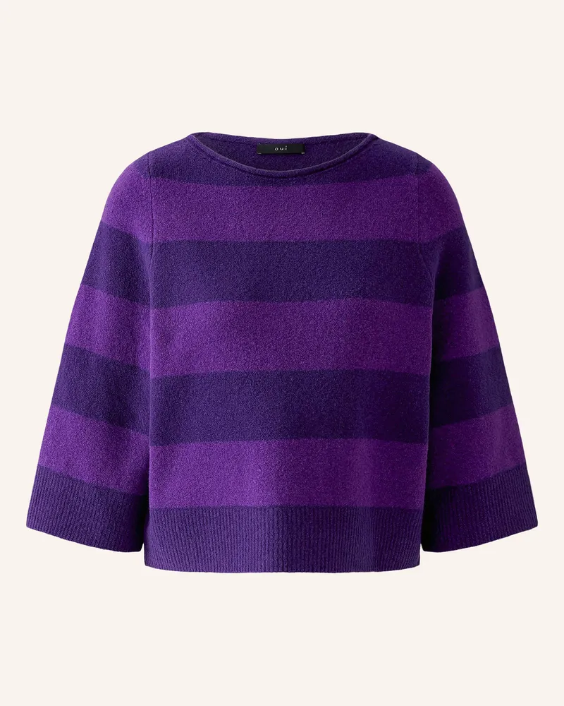 Oui  Pullover Mit 3/4-Arm lila Dunkellila