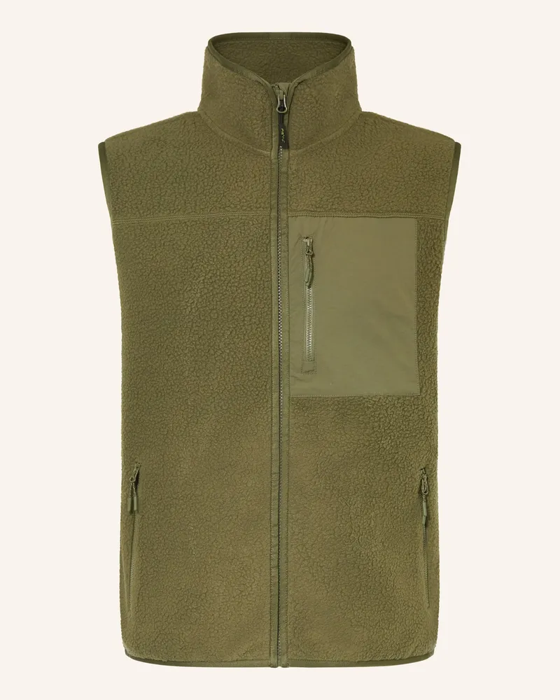 me°ru' Teddyfell-Weste Bobigny V gruen Oliv