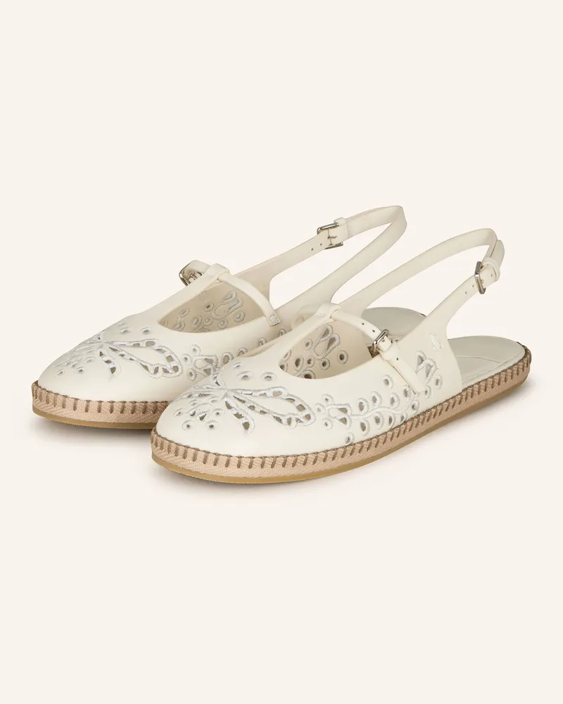 Jimmy Choo Mary-Jane-Ballerinas Amiee Flat weiss Ecru