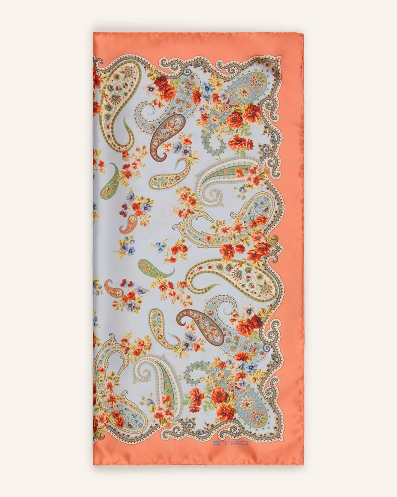 Etro Seidentuch Rigoletto orange Blaugrau