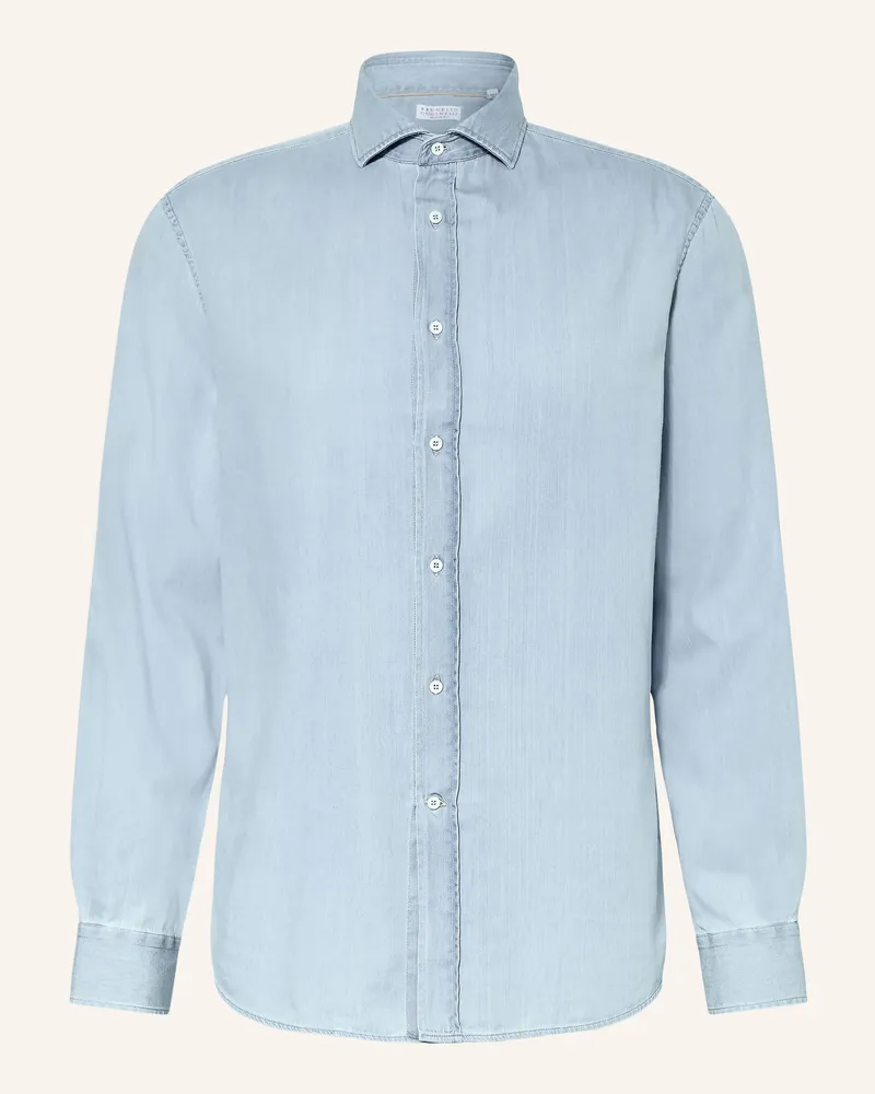 Brunello Cucinelli Jeanshemd Comfort Fit blau Hellblau