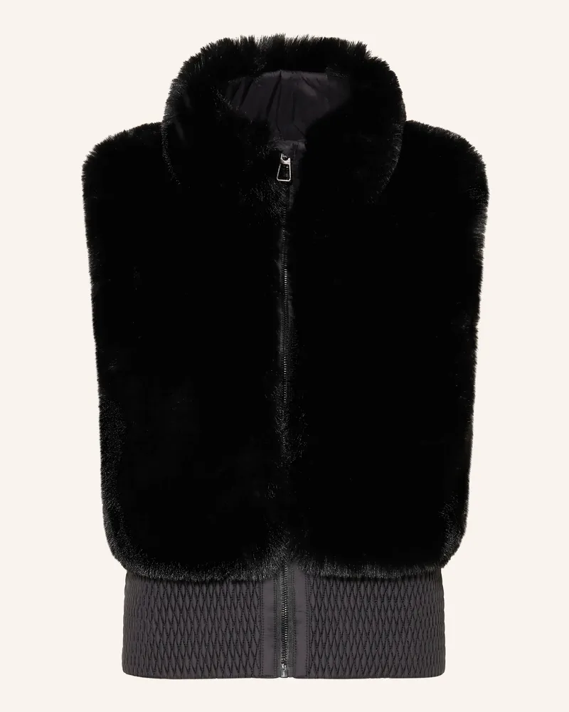Mrs & HUGS Teddyfell-Weste schwarz Schwarz