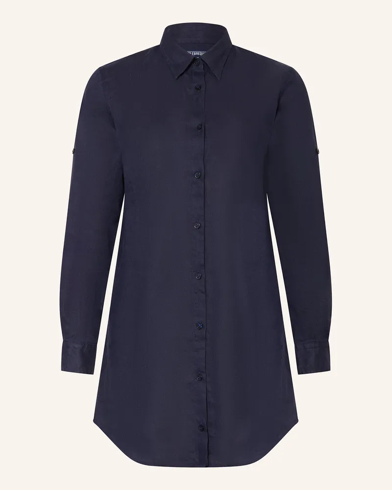 Vilebrequin Strandkleid Fragance Aus Leinen blau Dunkelblau