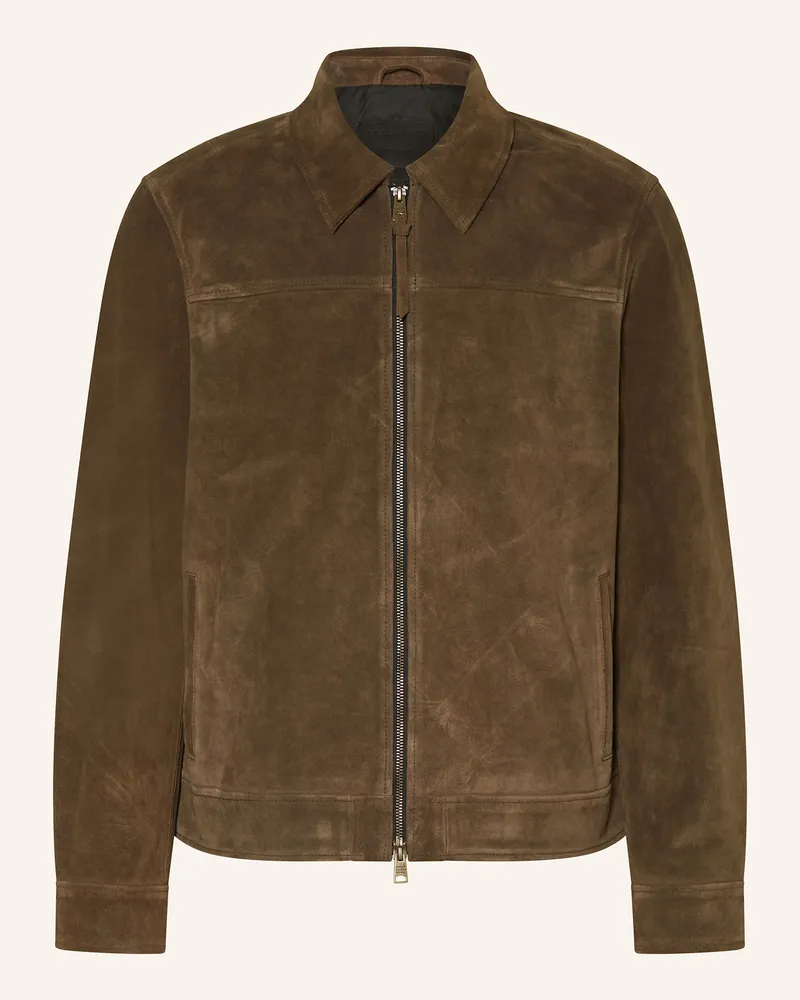 AllSaints Lederjacke RHONE Dunkelbraun