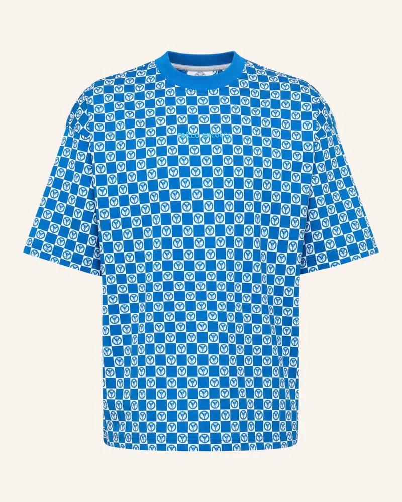 Carlo Colucci T-Shirt - Mosaic Legacy Federspiel blau Dunkelblau