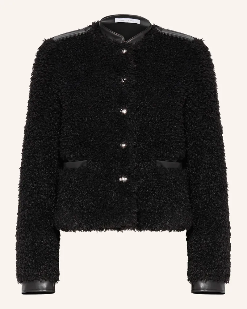 Patrizia Pepe Teddyfell-Jacke Schwarz