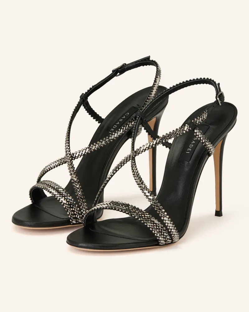 Casadei Sandaletten Josephine Julia Mit Schmucksteinen schwarz Silber